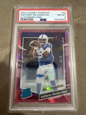 2023 Clearly Donruss Anthony Richardson Pink Auto /15 PSA 8 Rated Rookie