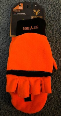 Hot Shot 25-695C-IO-X Mens Bulls-Eye Fuzzy Fleece Fingerless Poptop Mittens