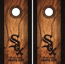 Chicago White Sox Cornhole Wrap Game Skin Decal Wood Design