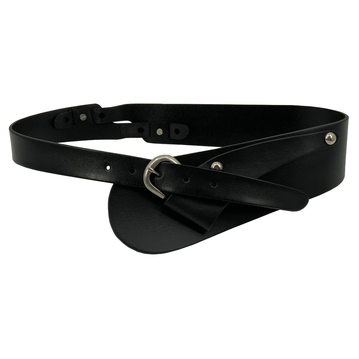 Women Wide Waist Fashion Vintage Cowhide Full Grain Leather Boho Concho Belt