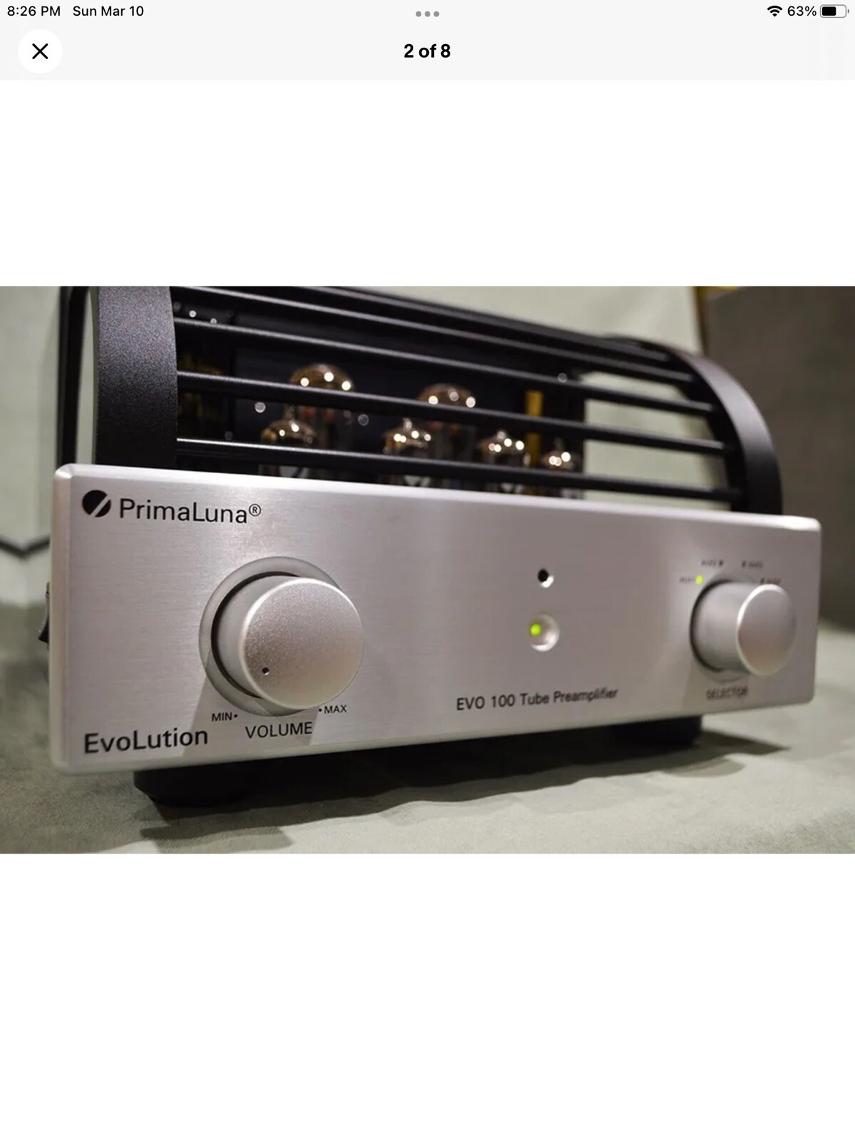 PrimaLuna EVO 100 Stereo Tube Preamplifier; Black With Home Theater