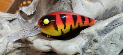 Custom painted 55 rock crawler crankbait (Fire Tiger)