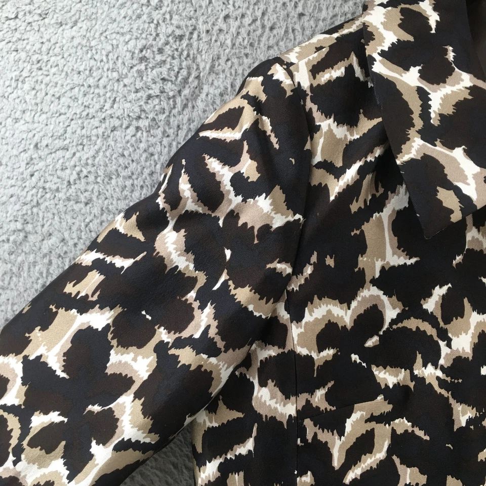 Talbots Petites Coat Womens L Multicolored Leopard Print Collared Long Sleeves - Image 4 of 4