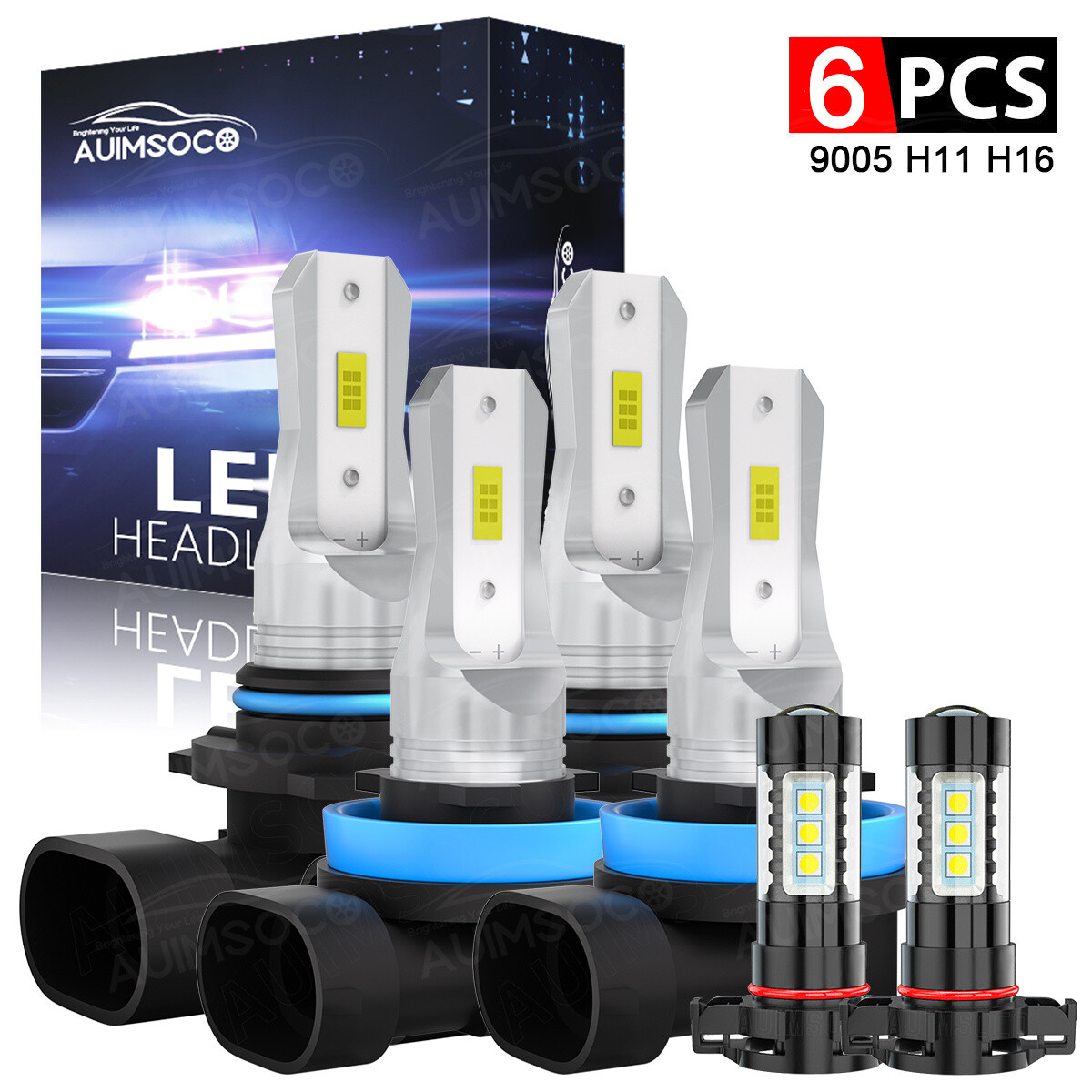 Para For GMC Sierra 1500 2500HD 2007 2008-2013 Faros LED+Kit de luces antiniebla