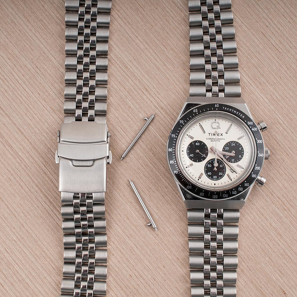 Q Timex Jubilee Watch Bracelet M79 GMT Chrono Replacement 18mm