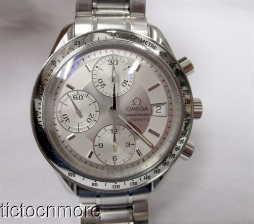 OMEGA SPEEDMASTER AUTOMATIC CHRONOGRAPH DATE WATCH MENS SS 39mm NO RESERVE!