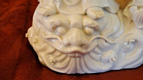 ANTIQUE 19TH CHINESE EXPORT PORCELAIN LARGE BLANC DE CHINE GUANYIN KWAN YIN - Picture 3 of 12
