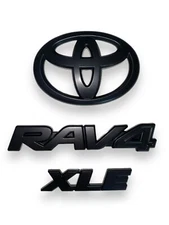 3 PCS 2018 - 2024 TOYOTA RAV4  XLE MATTE BLACK EMBLEM OVERLAY KIT
