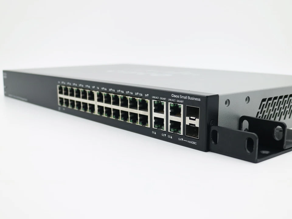 Cisco SF300-24P SF300 Layer 3 Managed Ethernet Switch 24PoE 180W 2xCombo GE/SFP - Image 3 of 4