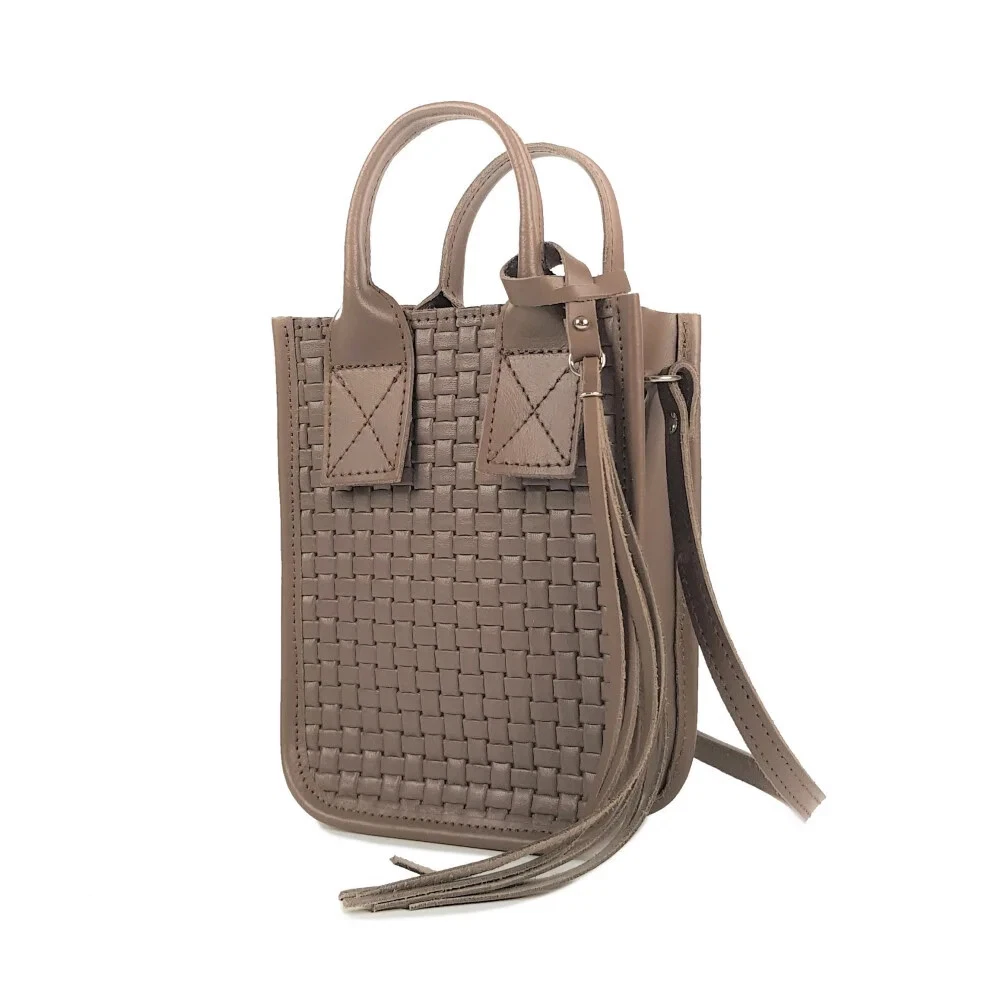 COACH Borsa a mano donna in VERA PELLE fatta a mano tracolla marrone tracolla