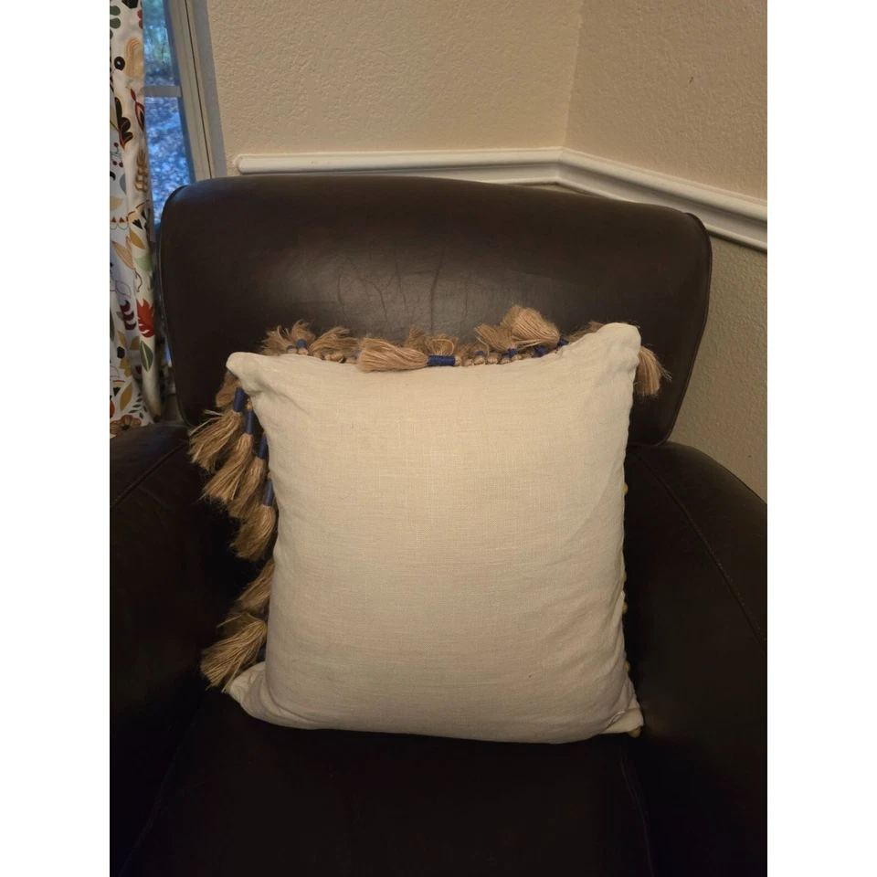 Jonathan Adler Topanga Corded Throw Pillow With Tassels & Embroidered Detail – 1 - Image 3 of 4