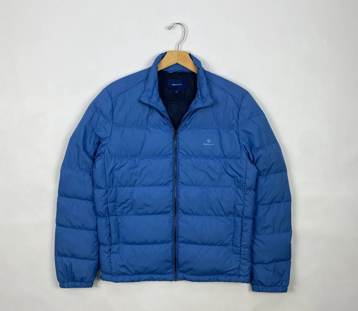 Men s Gant Light Blue Down Puffer Jacket Size M eBay