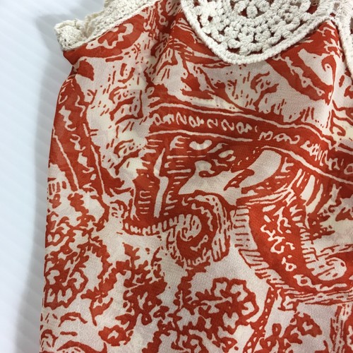 Camicia donna Entro taglia small arancione paisley dettagli uncinetto semi trasparente - Foto 9 di 11