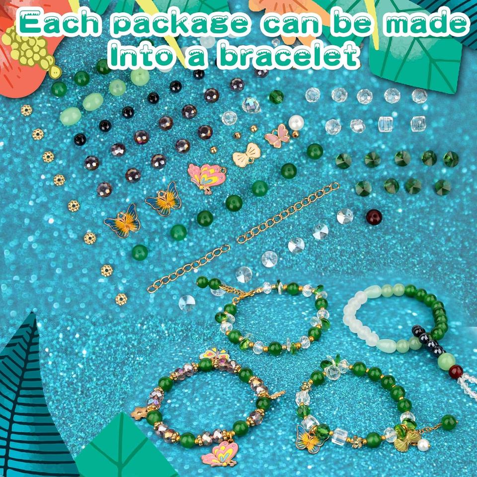 Misty Forest Series Beads for Jewelry Making Kit Includes Chains