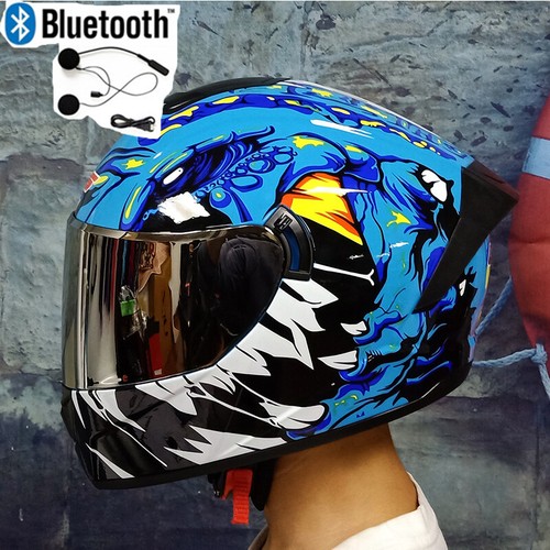 DOT Bluetooth Casco de Motocicleta Doble Escudo Motocicleta Choque Cara Completa Cascos - Imagen 25 de 51