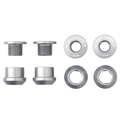 Wolf Tooth Components Set mit 4 Kettenblattschrauben+Muttern für Einzelring (1 x