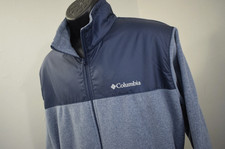 Columbia Fleece Full Zip Jacket Blue W/ Pockets Long Sleeve Mens Size XL