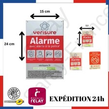 LOT Plaque VERISURE MODÈLE 2026 24 cm X 15 cm NEUVE + 3 Petites