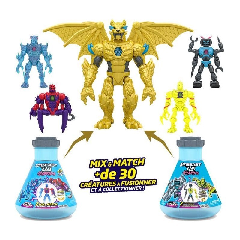 Figurines MrBeast Lab Mix & Match le pack de 2 pièces idéal pour un anniversaire