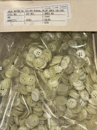 5 Gross Ivory Marbled Buttons 4 Hole Sewing/Crafts 16mm Size 24 5/8” - Picture 1 of 4