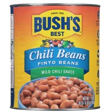 Chili Beans, Canned Pinto Beans in Mild Chili Sauce, 111 oz Can