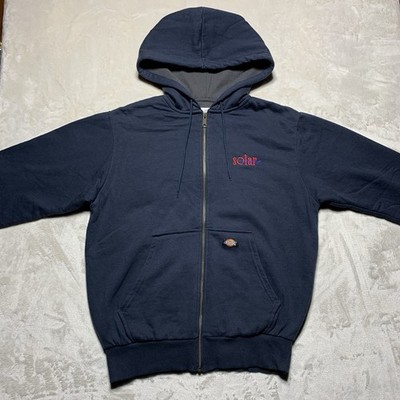 Dickies Thermal Lined Full Zip Hoodie Men's M Skater Workwear Navy