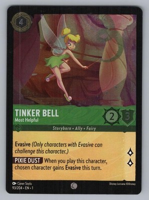 TINKER BELL - MOST HELPFUL 93/204 C LORCANA COLD FOIL NM 1 SOYLU':-