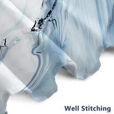 72x72 Inch, Printed Washable With Hooks, Blue Marble Shower Curtain - Waterproof