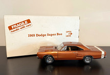 Danbury Mint 1969 Dodge Super Bee Brownwhite Diecast Opening Hood Doors