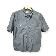 J. Crew  Men’s Chambray Button UP 2 Pocket Short Sleeve Shirt XL Cotton