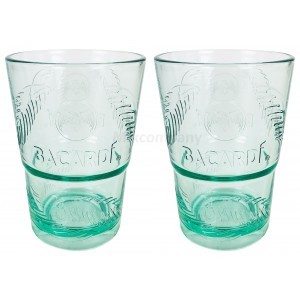 Bacardi Rum KUNSTSTOFF Glas - Gläser Set - 2x Kunststoff Gläser Mojito Longdrin