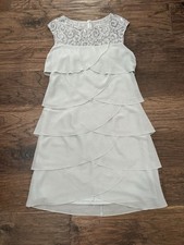 Alex Evenings Grey Sequined Ruffled Mom Of Bride Groom Size 8 Petite