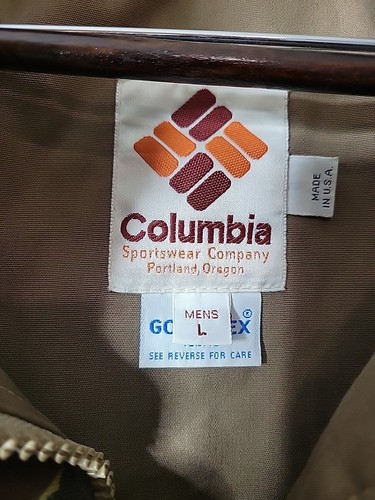 Vintage Columbia Gore-Tex Camo Jacket Mens SZ L Duck Hunting Hooded Parka Coat - Picture 8 of 24