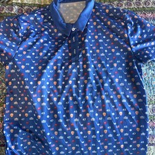 Men  s Rhoback Short Sleeve Golf Polo Shirt Size L Donald Trump 45 47 new