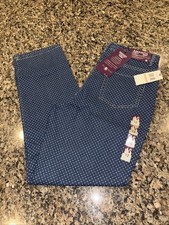 2017 Gloria Vanderbilt Amanda Denim Blue Jean Scottsdale Combo Pattern Size 12