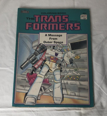 Transformers a message from outer space coloring book 1985 part used