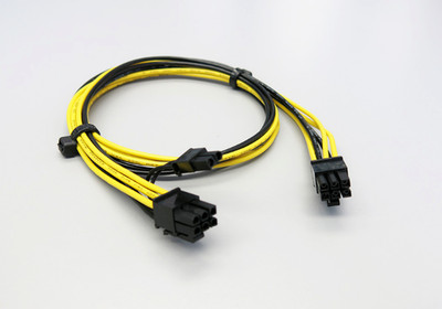 16 AWG 6pin to 8(6+2) pin PCIe 3Foot Cable