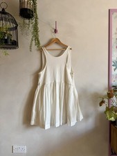 Urban Outfitters Lucia trapeze mini dress white Size M cotton sleeveless NWOT