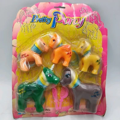 Pretty PONY Family Cuccioli PONEY MAGIC MY LITTLE COUNTRYSIDE Vintage Mei Amici - Immagine 1 di 4