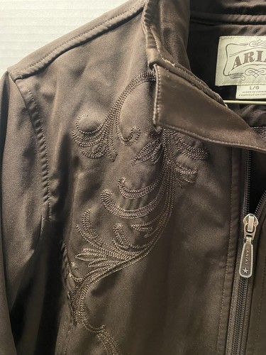 Chaqueta softshell marrón bordada Western L grande Ariat para mujer - Imagen 3 de 4