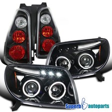 Fits 2003-2005 Toyota 4runner Halo Led Polished Black Projector Headlightstail Fits 2003-2005 Toyota 4runner Halo Led Polished Black Projector Headlightstail