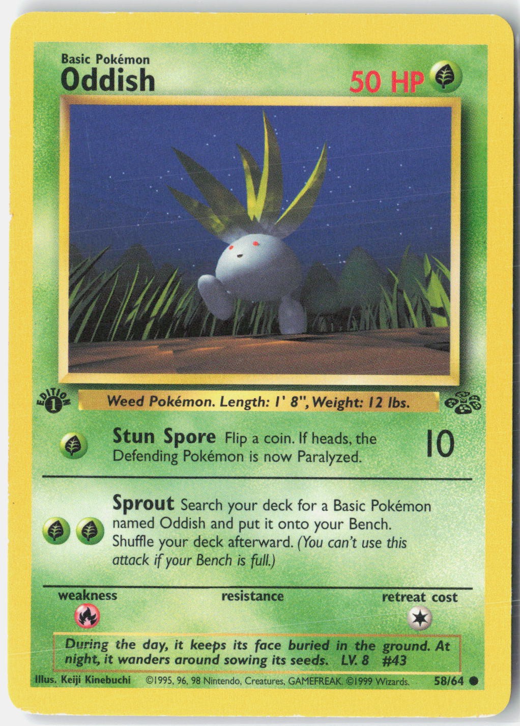 Oddish Jungle 58/64 Pokemon Card 1st Edition