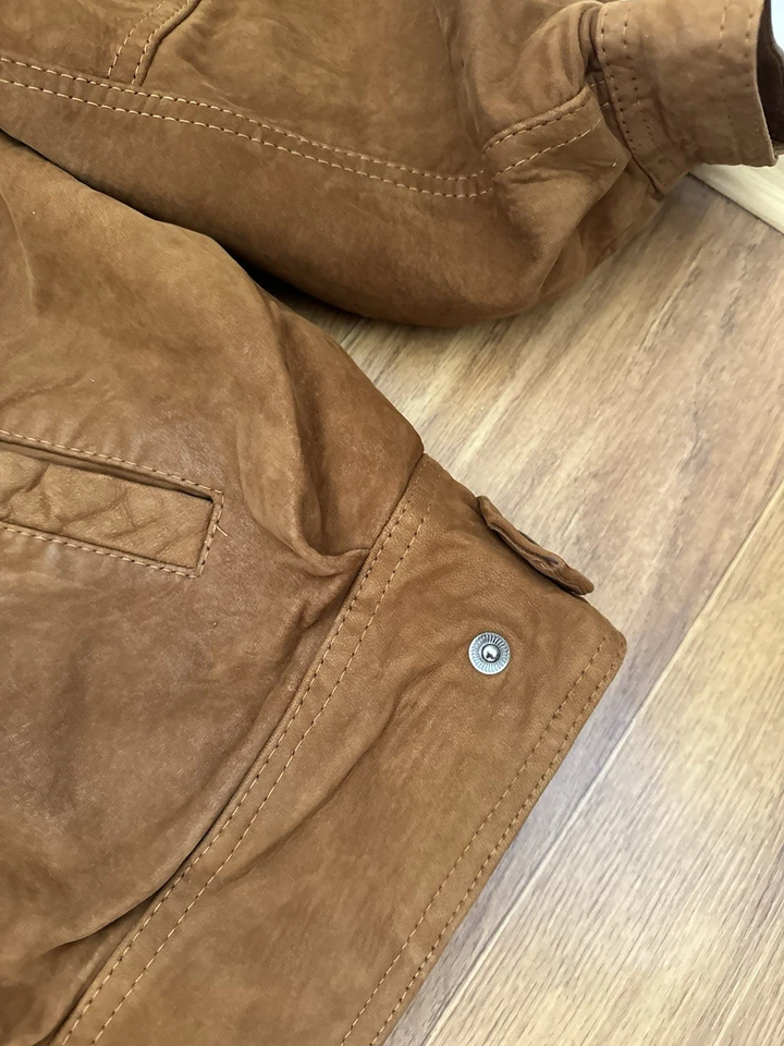 CP COMPANY Vintage Mens Brown Flight Leather Jacket Heavy Coat Sz XL - Image 4 of 4