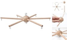 DIY Baby Mobile Kit, Hanging Frame Hanger for Crib, Decorative Natural Wooden