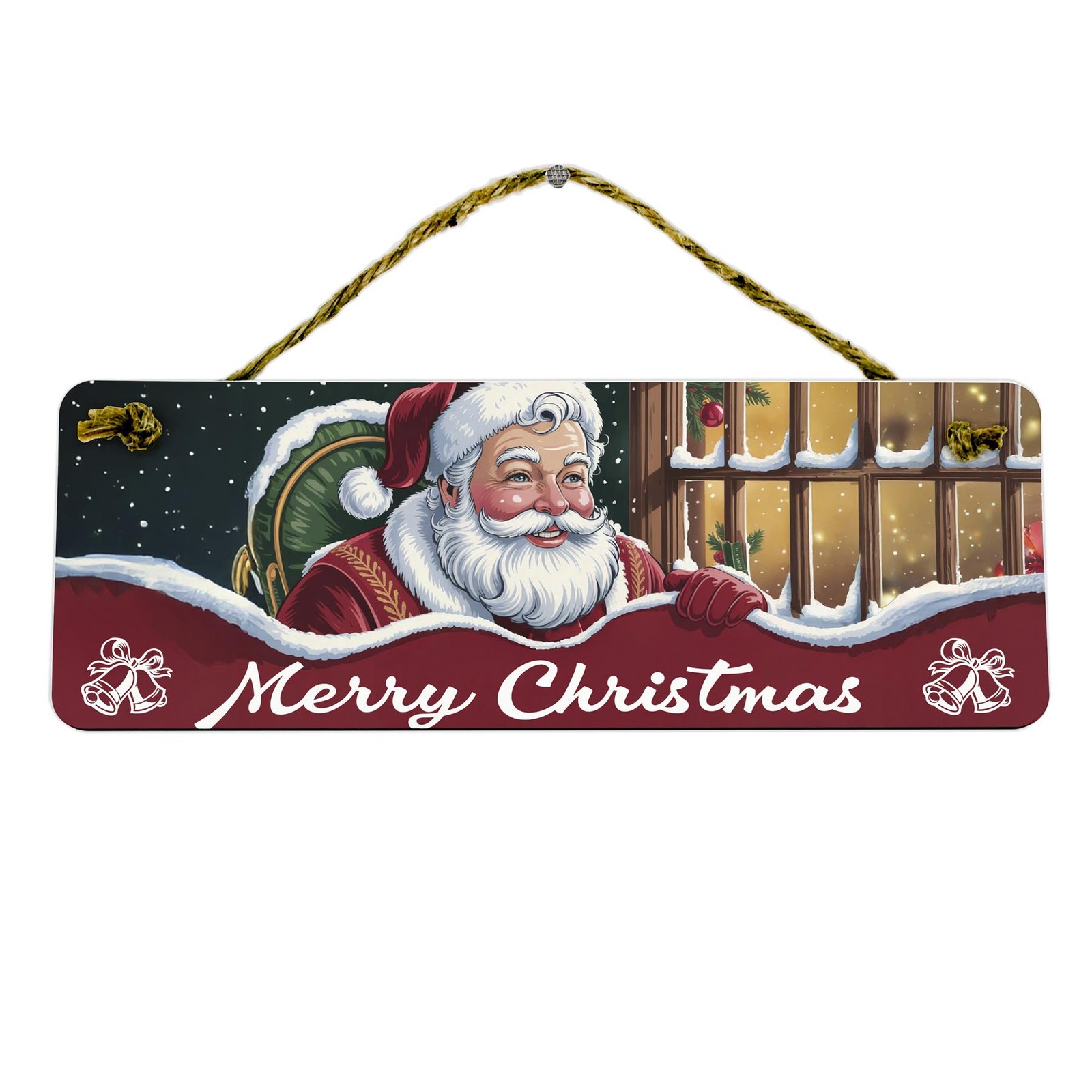 Merry Christmas Sign - Traditional Christmas Decoration Hanging Wall Decor Gift