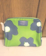 New with Tag Clinique x Kate Spade Green Navy Makeup Bag Zipper Pouch New York