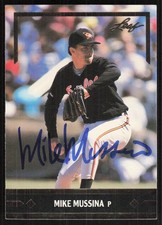1991 Leaf Gold Rookies Mike Mussina Rookie Auto Baltimore Orioles #BC12 COA RC