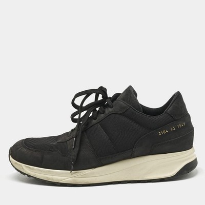 Common Projects Track klassische Schnürschuhe aus schwarzem Nubukleder und...