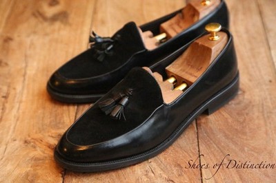 Russell & Bromley schwarz Wildleder Leder Quasten Schuhe Halbschuhe Herren UK...