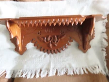  ANTIQUE EASTLAKE VICTORIAN WALNUT WOOD CLOCK SHELF 26" X 9" X 7-1/2"